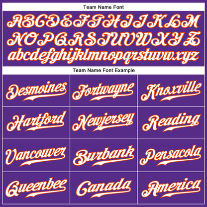 Custom Purple White-Orange Authentic Sleeveless Baseball Jersey