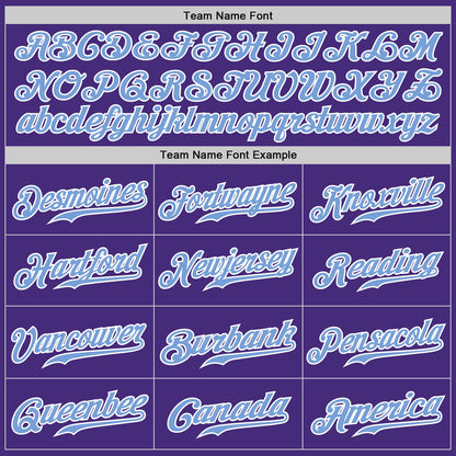 Custom Purple White Pinstripe Light Blue-White Authentic Baseball Jersey