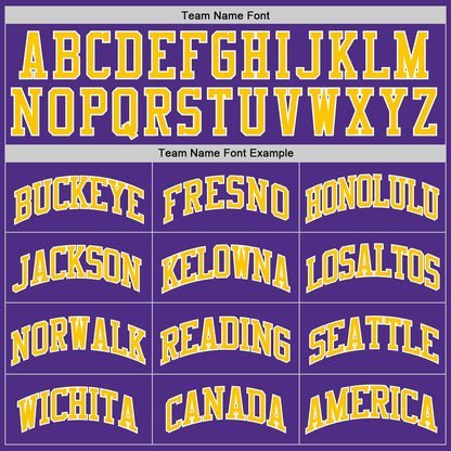 Custom Purple Gold-White Authentic Throwback Basketball Jersey