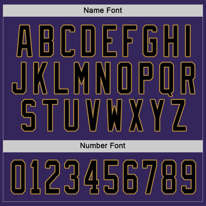 Custom Purple Black-Old Gold Hockey Jersey