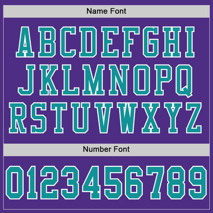 Custom Purple Aqua-White Mesh Authentic Football Jersey