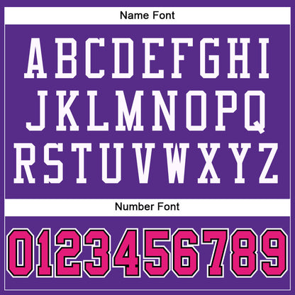 Custom Purple Hot Pink-Black Mesh Authentic Football Jersey