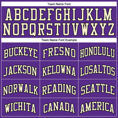 Custom Purple Black-Cream Authentic Throwback Basketball Jersey