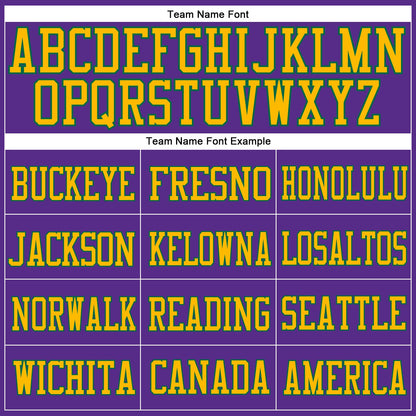 Custom Purple Gold-Kelly Green Mesh Authentic Football Jersey