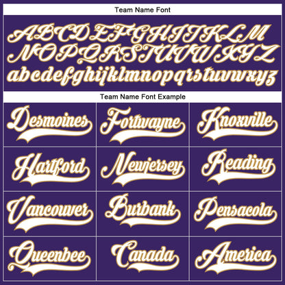 Custom Purple White-Old Gold Hockey Lace Neck Jersey