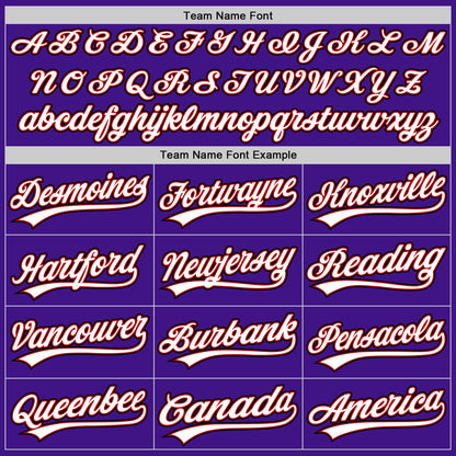 Custom Purple Red-Black Authentic Throwback Baseball Jersey