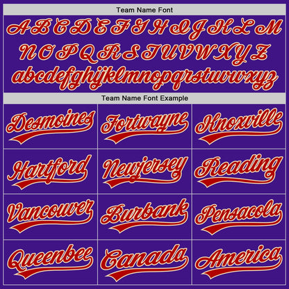 Custom Purple Red-Cream Authentic Throwback Baseball Jersey