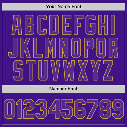 Custom Purple Old Gold-Black Authentic Throwback Baseball Jersey