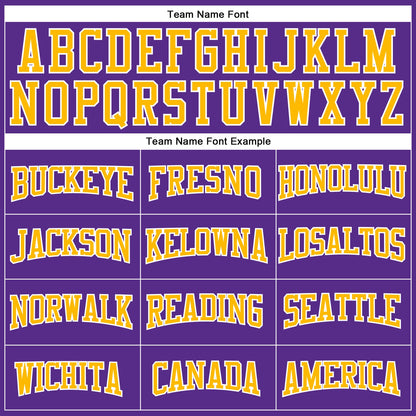 Custom Purple Gold-White Mesh Authentic Football Jersey