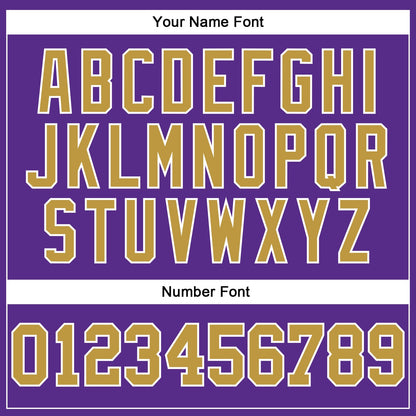 Custom Purple Old Gold-White Mesh Authentic Football Jersey