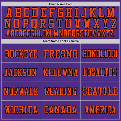 Custom Purple Orange-Black Mesh Authentic Throwback Football Jersey