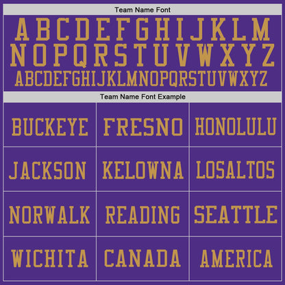 Custom Purple Old Gold-Black Mesh Authentic Throwback Football Jersey