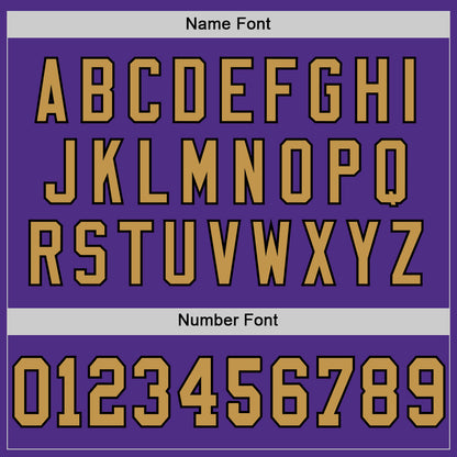 Custom Purple Old Gold-Black Mesh Authentic Throwback Football Jersey