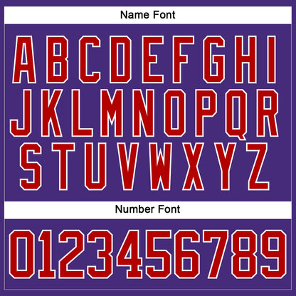 Custom Purple Red-White Hockey Lace Neck Jersey
