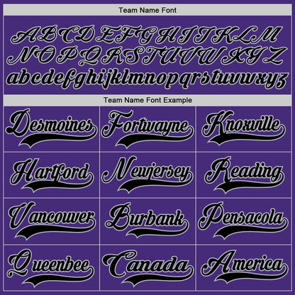 Custom Purple Black-Gray Hockey Lace Neck Jersey
