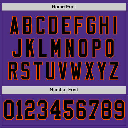 Custom Purple Black-Orange Mesh Authentic Throwback Football Jersey