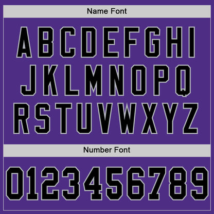 Custom Purple Black-Gray Mesh Authentic Throwback Football Jersey