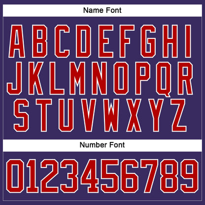 Custom Purple Red-White Hockey Jersey