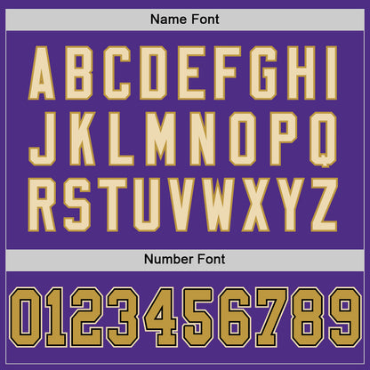 Custom Purple Old Gold Black-Cream Mesh Authentic Football Jersey