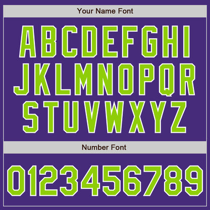 Custom Purple Neon Green-White Authentic Baseball Jersey