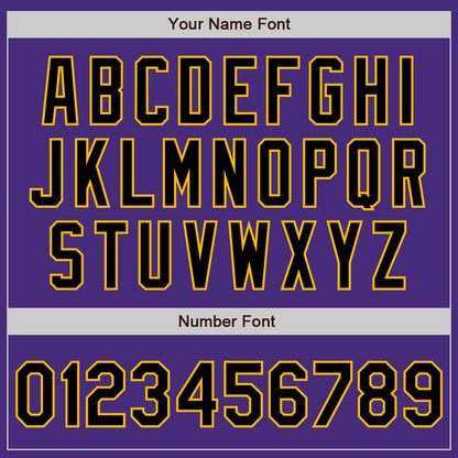 Custom Purple Black-Gold Authentic Baseball Jersey