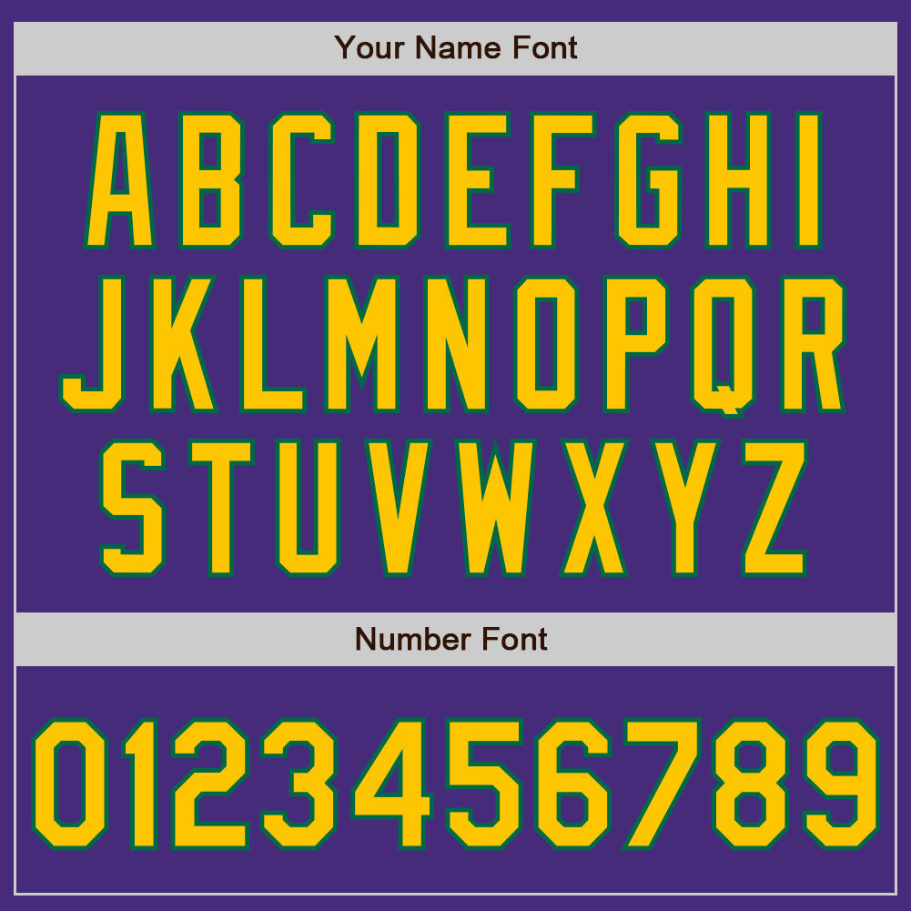 Custom Purple Yellow-Kelly Green Authentic Baseball Jersey