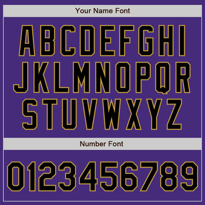 Custom Purple Black-Old Gold Authentic Baseball Jersey