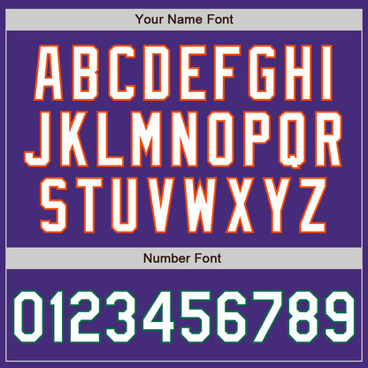 Custom Purple White Orange-Kelly Green Authentic Baseball Jersey