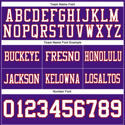 Custom Purple White-Red Mesh Authentic Football Jersey