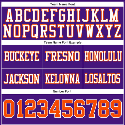 Custom Purple Orange-White Mesh Authentic Football Jersey