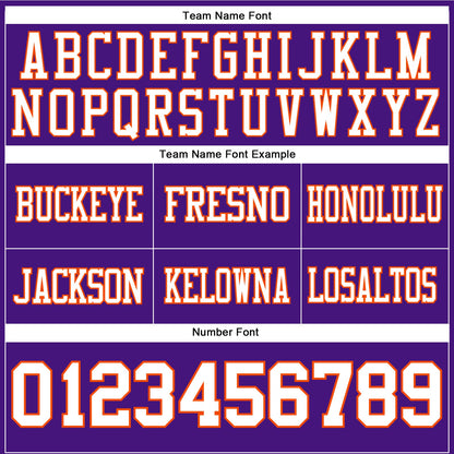 Custom Purple White-Orange Mesh Authentic Football Jersey