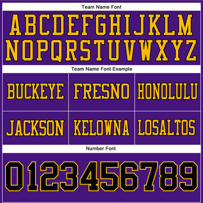 Custom Purple Black-Gold Mesh Authentic Football Jersey