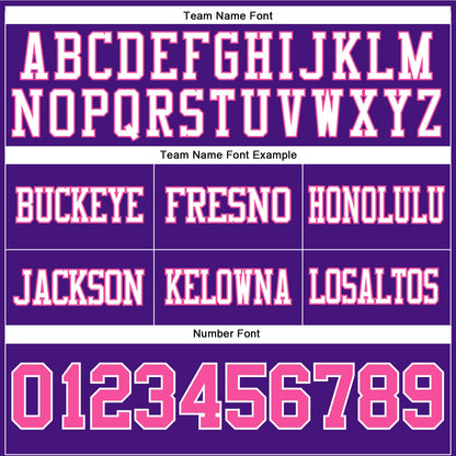 Custom Purple Pink-White Mesh Authentic Football Jersey