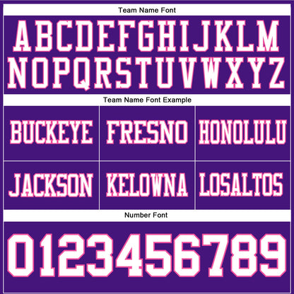 Custom Purple White-Pink Mesh Authentic Football Jersey