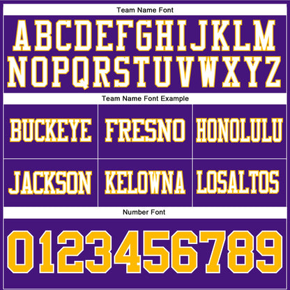 Custom Purple Gold-White Mesh Authentic Football Jersey
