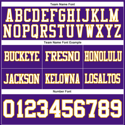 Custom Purple White-Gold Mesh Authentic Football Jersey