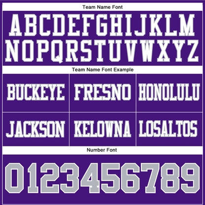 Custom Purple Gray-White Mesh Authentic Football Jersey