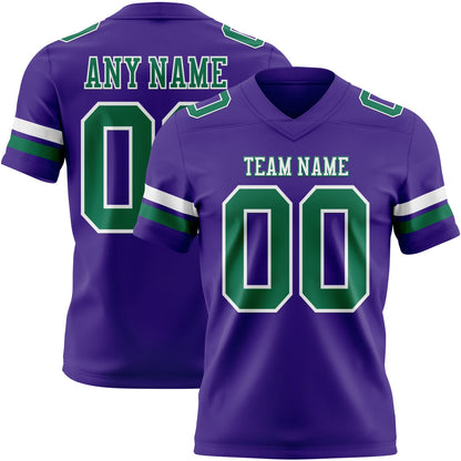Custom Purple Kelly Green-White Mesh Authentic Football Jersey