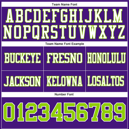 Custom Purple Neon Green-White Mesh Authentic Football Jersey