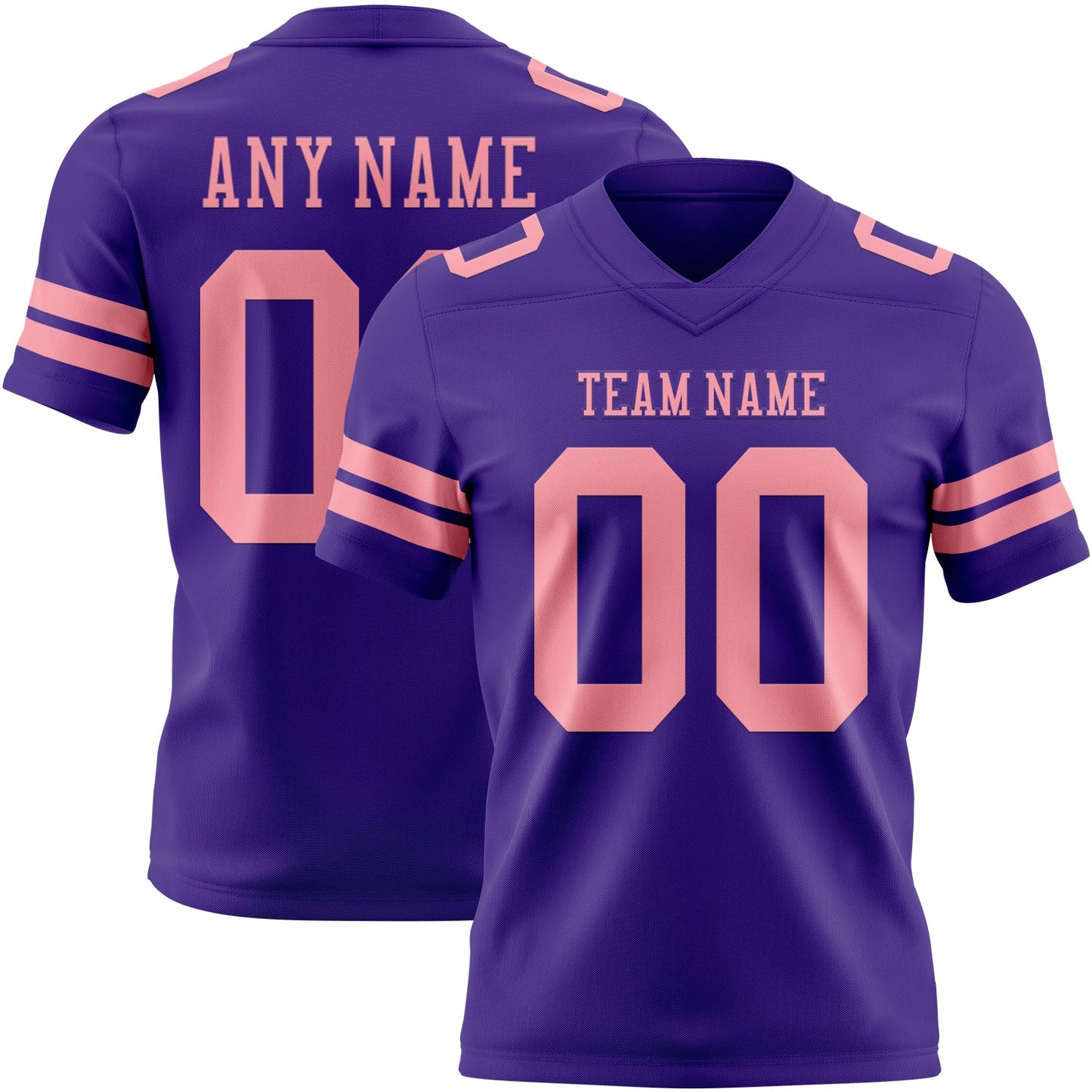 Custom Purple Medium Pink Mesh Authentic Football Jersey