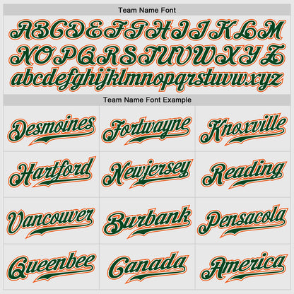 Custom White Orange Pinstripe Green-Orange Authentic Raglan Sleeves Baseball Jersey