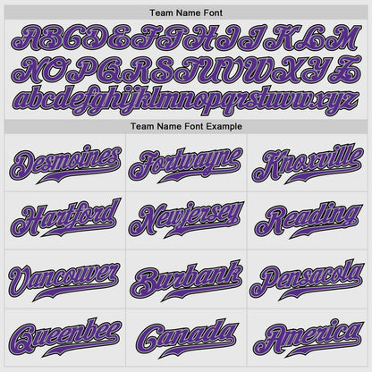 Custom White Purple Pinstripe Purple-Gray Authentic Raglan Sleeves Baseball Jersey