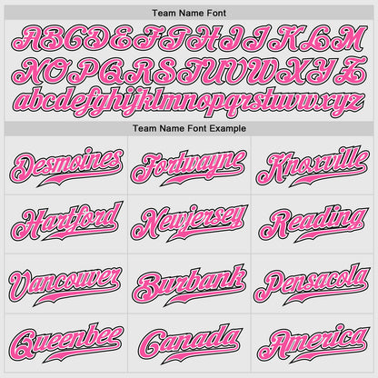 Custom White Pink Pinstripe Black-Pink Authentic Raglan Sleeves Baseball Jersey
