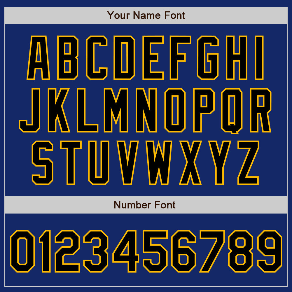 Custom Royal Black-Gold Authentic Raglan Sleeves Baseball Jersey