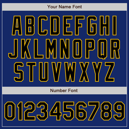 Custom Royal Black-Gold Authentic Raglan Sleeves Baseball Jersey