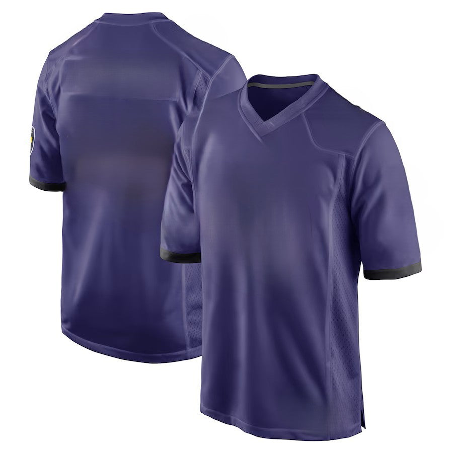 Custom Men's Ravens Purple/Black/White Exact Replica Football Jersey