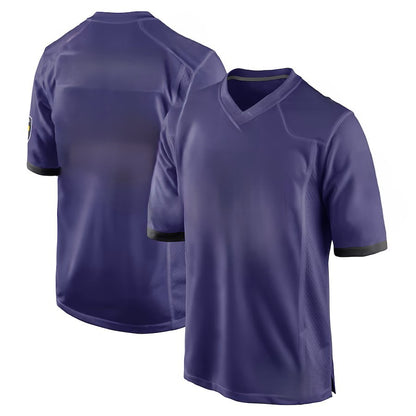 Custom Men's Ravens Purple/Black/White Exact Replica Football Jersey