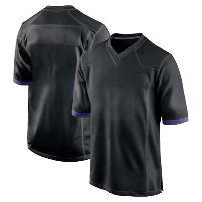 Custom Men's Ravens Purple/Black/White Exact Replica Football Jersey