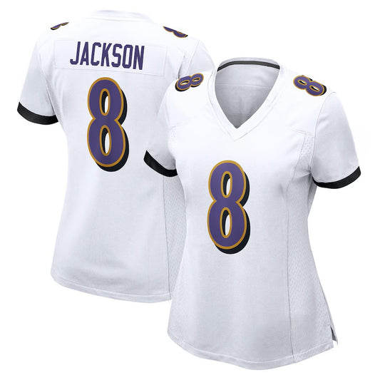 Custom Women's Ravens Purple/Black/White Exact Replica Football Jersey