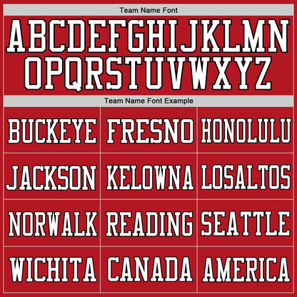 Custom Red White-Gold Mesh Authentic Football Jersey